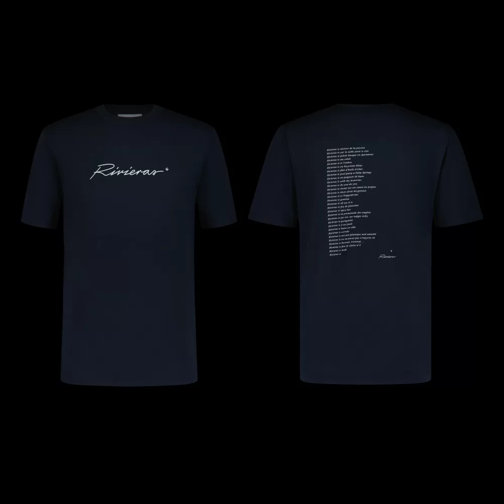 Online Rivieras PACK OF 2 NAVY SCREEN PRINTED TEE SHIRTS